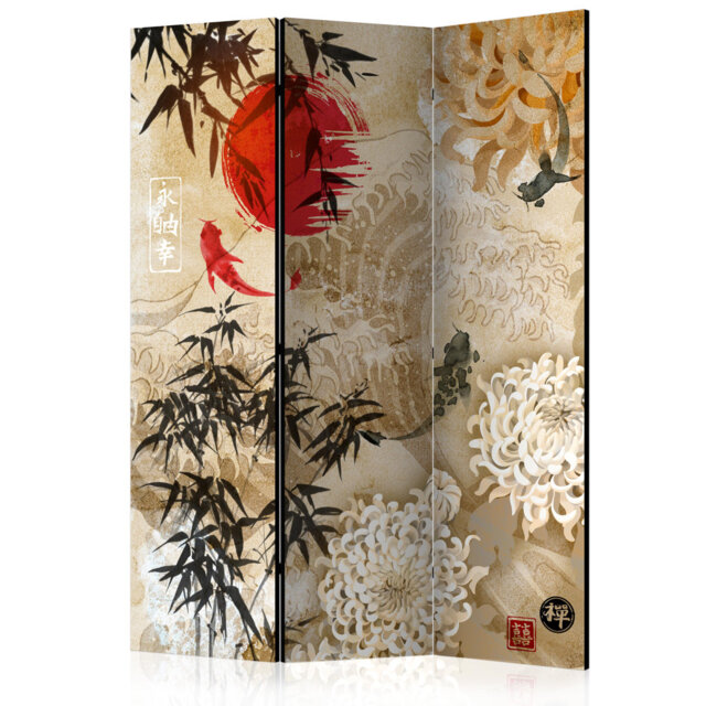 135cm W x 172cm H 3 - Panel Wood Folding Room Divider