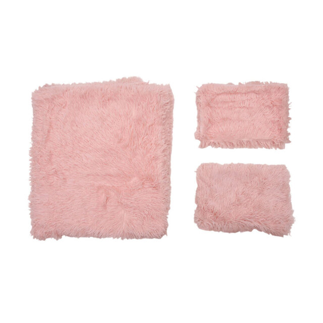 3Pcs King Side Faux Mink Fleece Bedding Duvet Cover with 2 Pillowcases