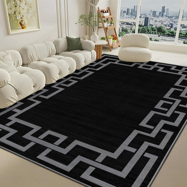 Bonifant Polypropylene indoor/outdoor Grey/Black Area Rug