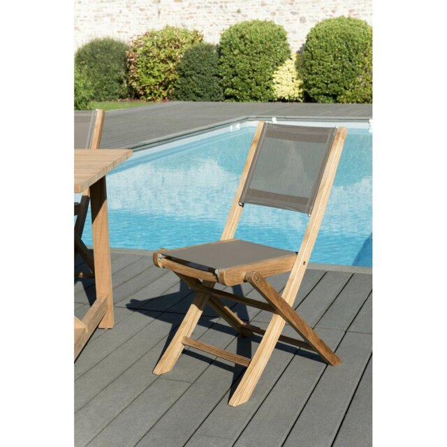 Woehler Folding Patio Dining Side Chair with Cushion