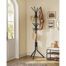 Coat Rack, Metal Coat Tree, Freestanding Organizer For Clothes, Bags, Hats, 175 Cm Tall, 16 Hooks, For Entryway, Living Room, Bedroom