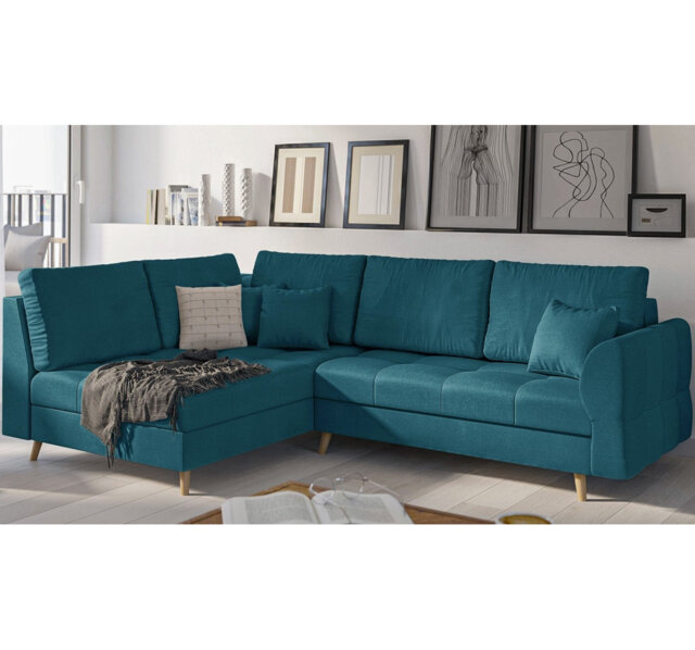 Corner Sofa with Wooden Legs In Scandinavian Style Knutsford