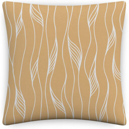 Indoor / Outdoor Damask Yellow Square Cushion Cover