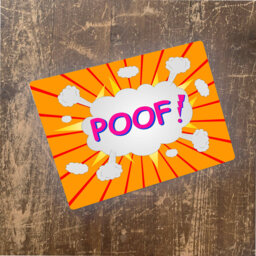 Poof Comic Style Writing Metal Pop Art Wall DÃ©cor