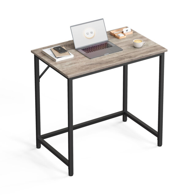 Computer Desk, Small Office Desk And Workstation, Work Desk For Home Office, Study, Bedroom, 50 X 80 X 76 Cm, Industrial Style, Metal Frame, Greige An