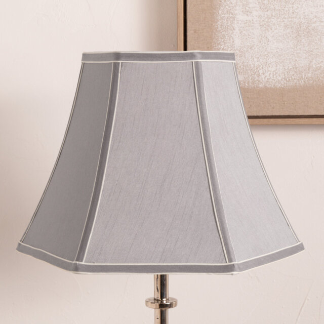 Ervine 24cm H Silk Bell Lamp Shade ( Screw On ) in Steel Grey