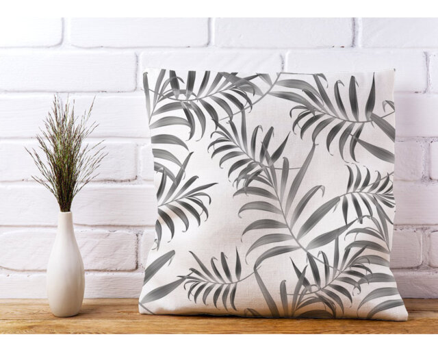 Ouest Hawaiian Style Palm Leaves Floral Scatter Cushion with Filling