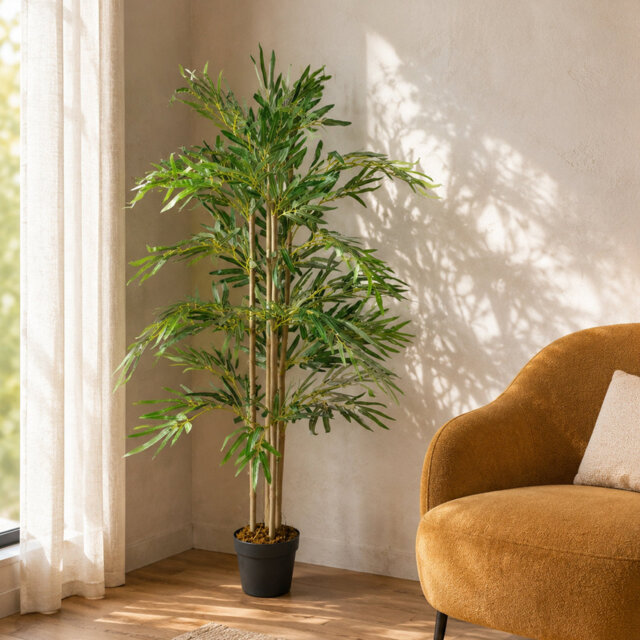 Faux Bamboo Tree in Pot Liner