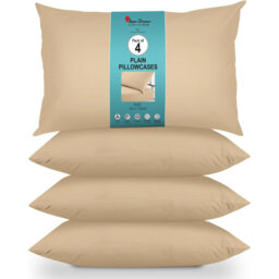 Super Dreamer Solid Colour Pillowcases 4 Pair 50x75 cm - Polyester Machine Washable High Yarn Quality Bedding