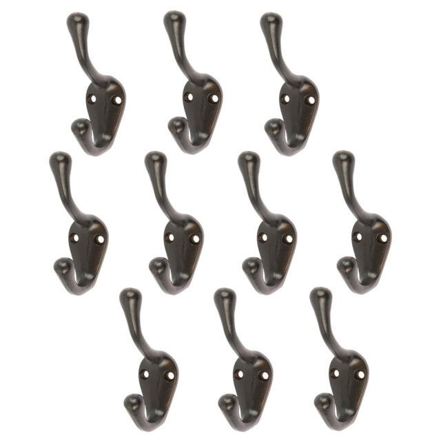 Hammer & Tongs - Narrow Hat & Coat Hook - W25mm x H80mm - Black