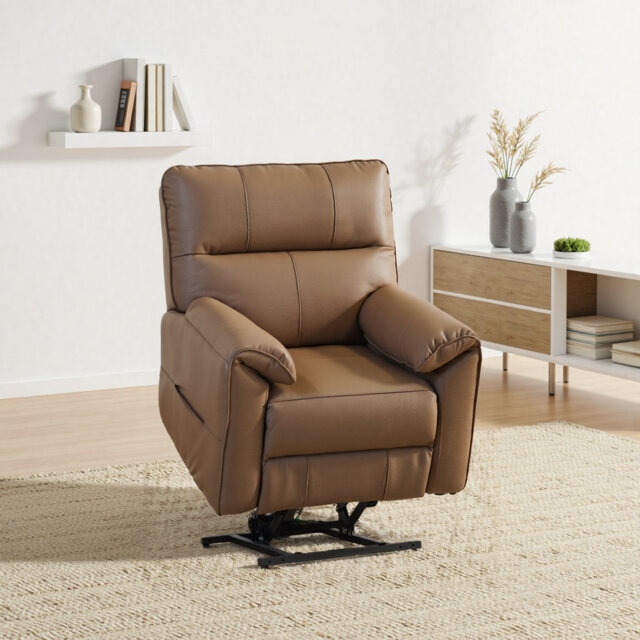 Electric Recliner Chair With Heat & Massage - Brown, Made For Deep Relaxation