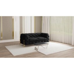 Chesterfield Sofa Atoka with Gold Metal Legs