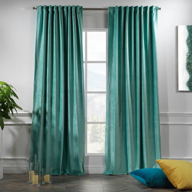 Extra Long & Extra Wide Matte Velvet Curtain Panel