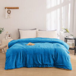 Diya Soft Sherpa Fleece Fur Thick Dual Sided Flannel Reversible Blanket Throw
