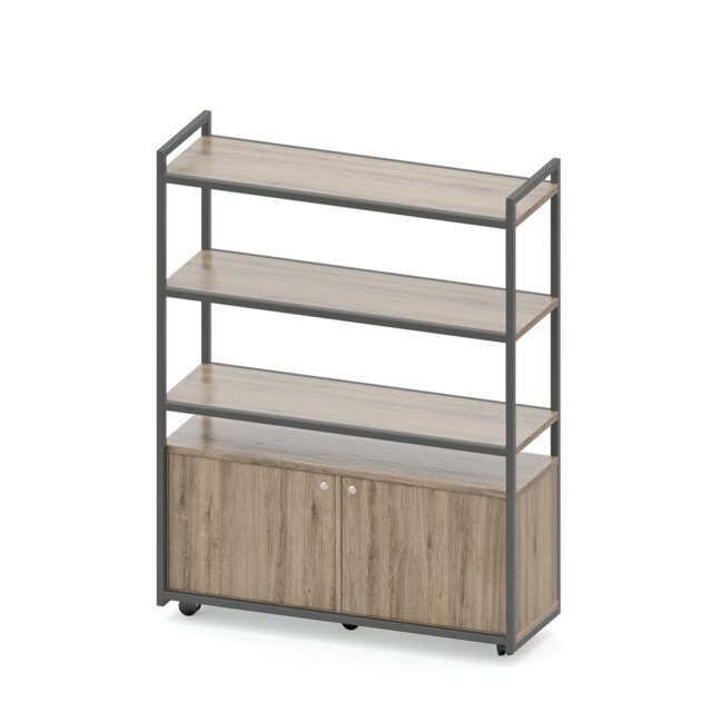 Deakins 176cm H x 119cm W Etagere Bookcase