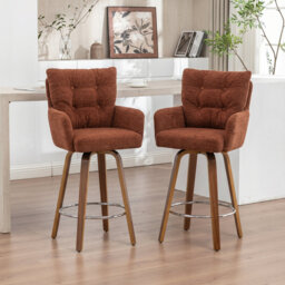 27.95â Double-Layered Velvet-Padded Bar Stools