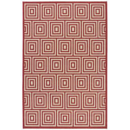 Mckinnon Hooked Indoor/ Outdoor Red/Cream Rug