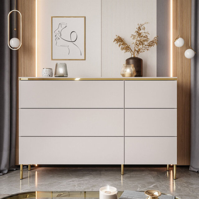 Aurora 138cm 6-Drawer Chest of Drawers by Wayfair | uFurnish.com