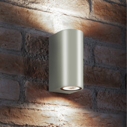 Hagen Brushed Stainless Stell 34Cm H Hardwired Outdoor Wall Lantern