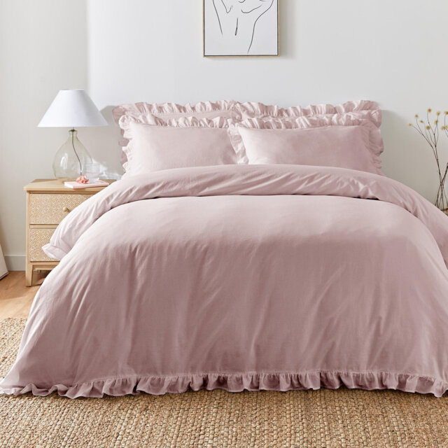 Cassia Frill Cotton Duvet Cover Set Set