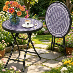 Metal Folding Outdoor Side Table , 46cm cm W 46cm cm D