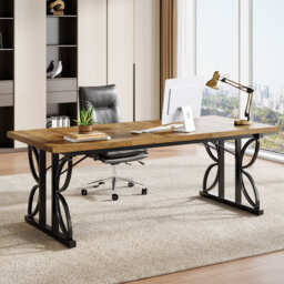 70.8-Inch Executive Home Office Desk, Industrial Office Computer Desk