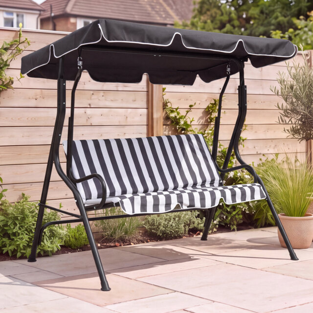 2 - Person Metal Hanging Porch Swing and Cushions
