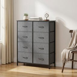 Chest Of Drawers, 8 Fabric Drawers Storage Unit, Steel, MDF, Non-Woven Fabric