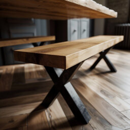 Rustic Bench with Chunky X Legs