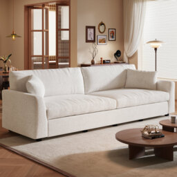Oversized Sofa 2 Seater, 252cm Extra Wide & Deep Loveseat Couches, Modern Polyester Fabric Sofa, 330 lbs Capacity, Sofas for Living Room/Bedroom/Home,