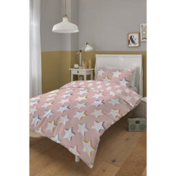 Glorious Pink 132 TC Reversible Duvet Cover Set with Pillowcases Quilt Cover Soft and Breathable