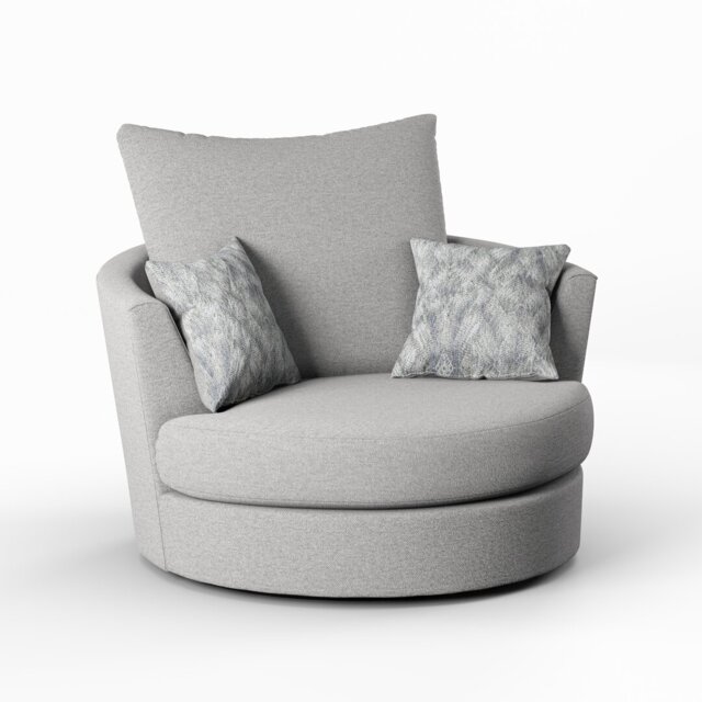 Upholstered Swivel Barrel Chair