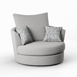Upholstered Swivel Barrel Chair