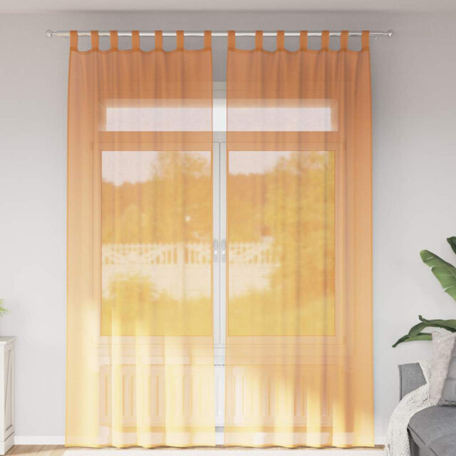 Voile Curtains With Tab Top 2 Pcs