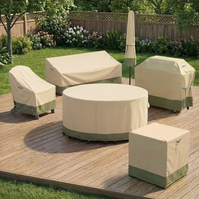 Round Patio Dining Set Cover for Outdoor Table and Chairs
