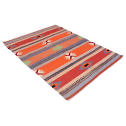Burritt Vintage Handmade Kilim Wool Red/Orange Rug