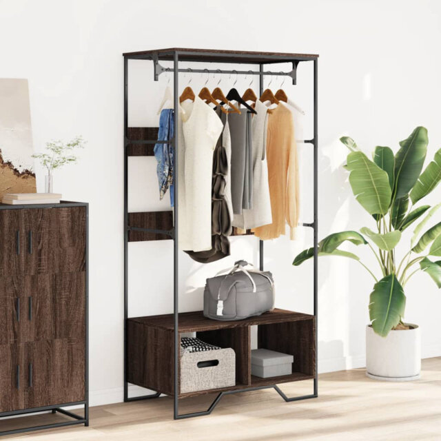 Borough Wharf Wardrobe Brown Oak 90X50x180 Cm Engineered Wood