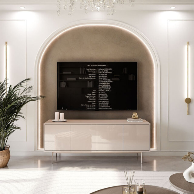 TV Cabinet SANAYI in Glossy Cashmere