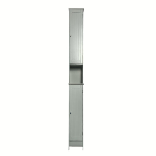 Floor Standing Cabinet, Slim Tall Cabinet Bathroom Cabinet With Double Doors And 5 Shelves
