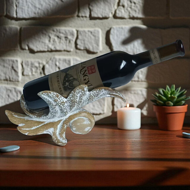 Stylish 1 Bottle Tabletop Wine Rack - Hand-Finished Freestanding Wine Bottle Holder for Indoor & Outdoor Home DΓ©cor