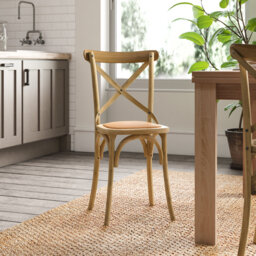 Arnulfo Cross Back Dining Chair, Hand-Finished Distressed Design, Stylish and Comfortable Seating for Any Room