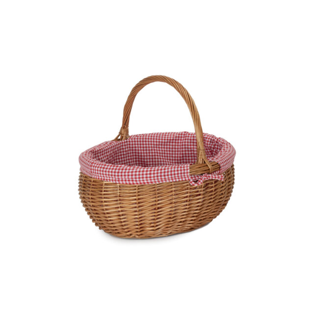 Wicker Double Steamed Shopper Basket with Lining