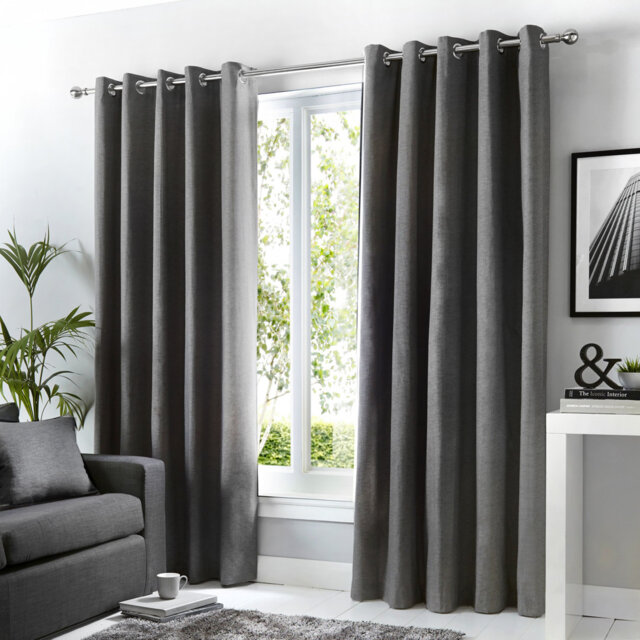Cotton Blend Room Darkening Curtain Pair