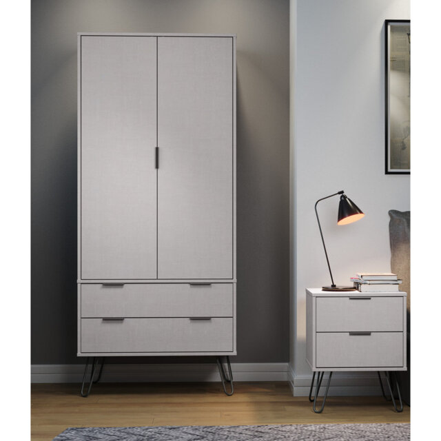 Landyn 2 Door, 2 Drawer Wardrobe Industrial Design