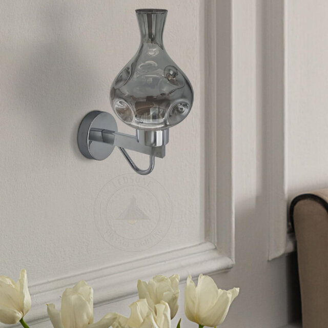 Aletris Glass LED Armed Sconce