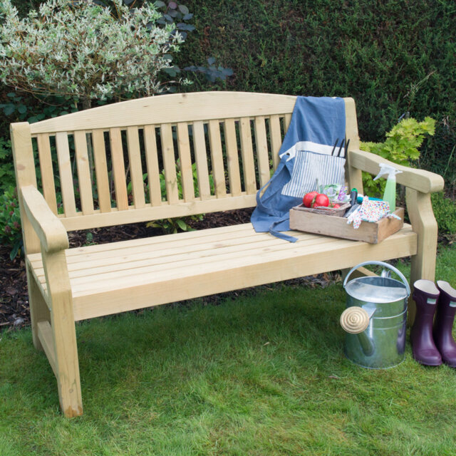 Solid Wood Pine Outdoor Bench