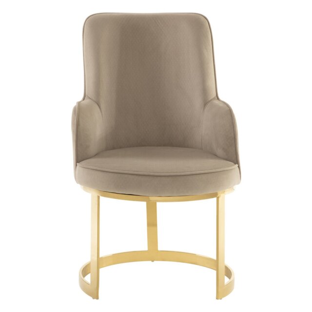Florissant 46cm H Velvet Upholstered Parsons Chair in Beige