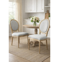 48cm H Polyester Blend Upholstered King Louis Back Accent
