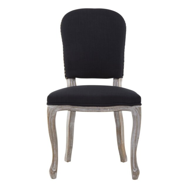 Hurd 50cm H Linen Upholstered King Louis Back Side Chair