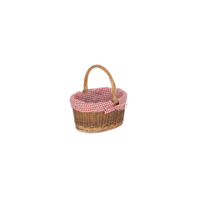Wicker Double Steamed Shopper Basket with Lining